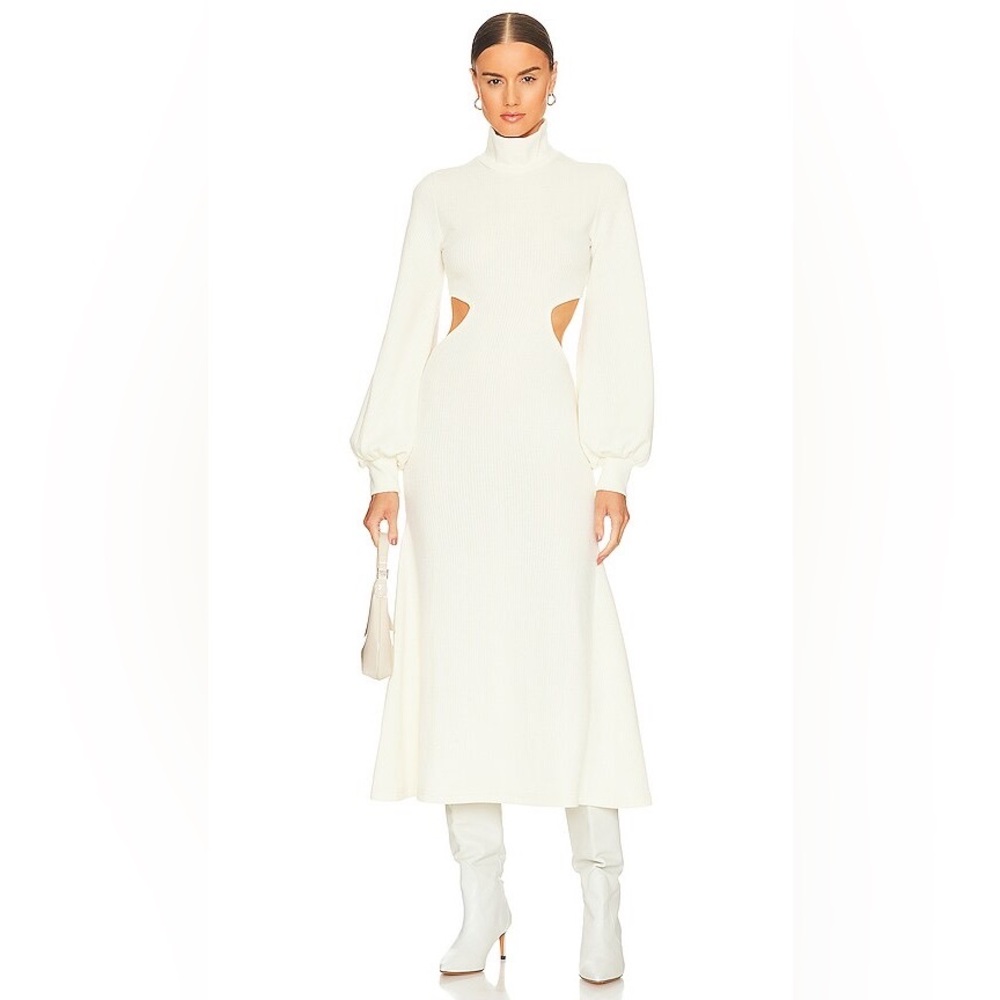 WeWoreWhat Cream Long Sleeve Dress‎